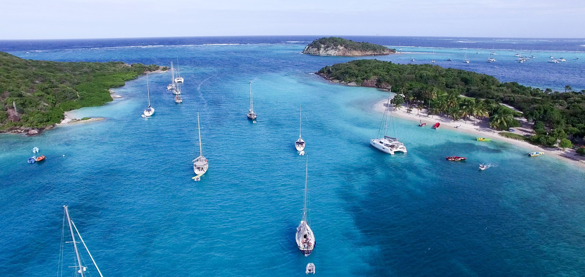 Tobago Cays in Saint-Vincent and the Grenadines sky view